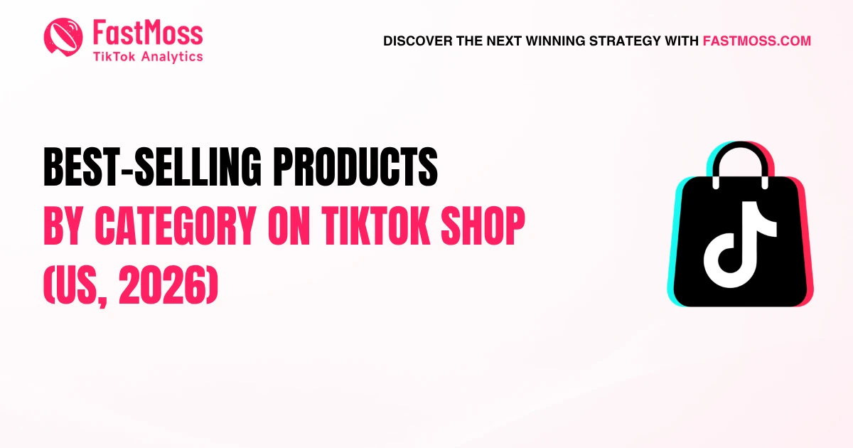 Best-selling products by category on TikTok Shop, US 2026, FastMoss blog cover