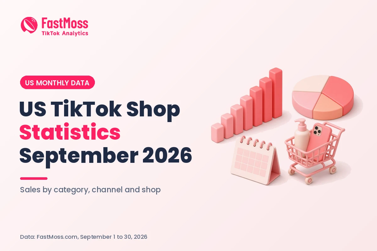 US TikTok Shop Statistics September 2026 cover: sales by category, channel and shop, FastMoss